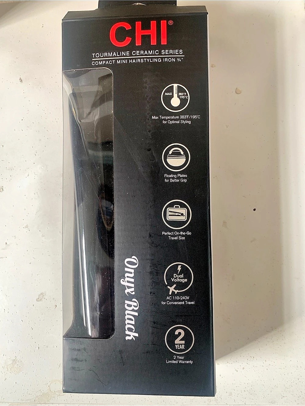CHI Tourmaline Ceramic Series Compact Mini Hair Straightener Black NWT
